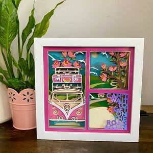 3D Road Trip Cherry Blossom Shadowbox
